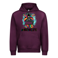 Mauve Wine tie dye momlife messy bun Urban Hoodie - BarkalooDesign