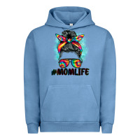 Pigment Pebble Blue tie dye momlife messy bun Urban Hoodie - BarkalooDesign