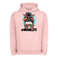 Pigment Salmon tie dye momlife messy bun Urban Hoodie - BarkalooDesign