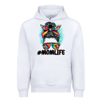 White tie dye momlife messy bun Urban Hoodie - BarkalooDesign