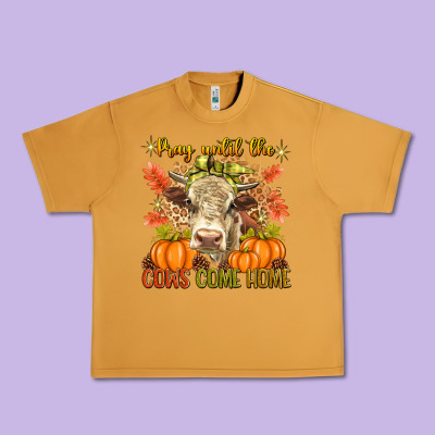 Pray Till The Cows Come Home Urban Heavy Tee Designed By Texasbilliewilder