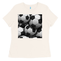 Bone soccer seamless pattern Ladies Tee - BundleAndBundleShop
