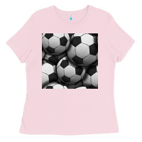 Bubblegum Pink soccer seamless pattern Ladies Tee - BundleAndBundleShop