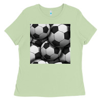 Matcha soccer seamless pattern Ladies Tee - BundleAndBundleShop