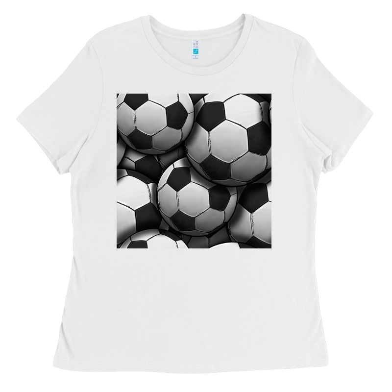 Soccer Seamless Pattern Ladies Tee by BundleAndBundleShop | Teevron