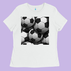 Soccer Seamless Pattern Ladies Tee Designed By Bundleandbundleshop
