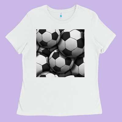 Soccer Seamless Pattern Ladies Tee Designed By Bundleandbundleshop