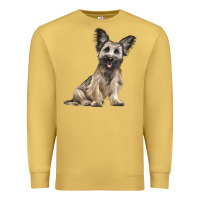 Antique Gold Skye Terrier Dog Illustrations Premium Sweatshirt - LillyAllenDesigns