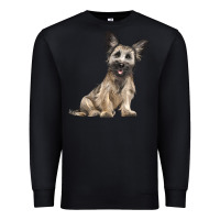 Black Skye Terrier Dog Illustrations Premium Sweatshirt - LillyAllenDesigns
