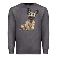 Charcoal Heather Skye Terrier Dog Illustrations Premium Sweatshirt - LillyAllenDesigns