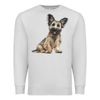 Dove Grey Skye Terrier Dog Illustrations Premium Sweatshirt - LillyAllenDesigns