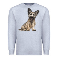 Heather Grey Skye Terrier Dog Illustrations Premium Sweatshirt - LillyAllenDesigns