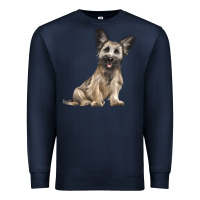 Navy Skye Terrier Dog Illustrations Premium Sweatshirt - LillyAllenDesigns