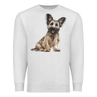 Oatmeal Heather Skye Terrier Dog Illustrations Premium Sweatshirt - LillyAllenDesigns