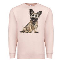 Pale Pink Skye Terrier Dog Illustrations Premium Sweatshirt - LillyAllenDesigns