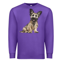 Purple Skye Terrier Dog Illustrations Premium Sweatshirt - LillyAllenDesigns