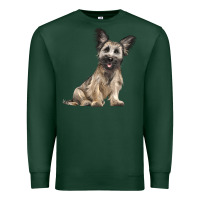 Sports Green Skye Terrier Dog Illustrations Premium Sweatshirt - LillyAllenDesigns