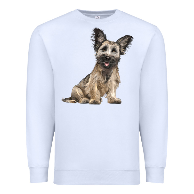 Skye Terrier Dog Illustrations Premium Sweatshirt by LillyAllenDesigns | Teevron
