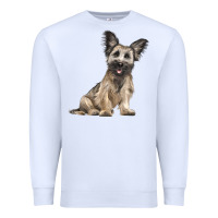 White Skye Terrier Dog Illustrations Premium Sweatshirt - LillyAllenDesigns