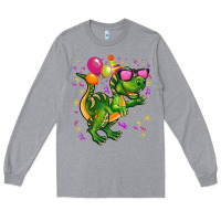 Heather Grey birthday t rex pink Long Sleeve Tee - CowGirlArtShop