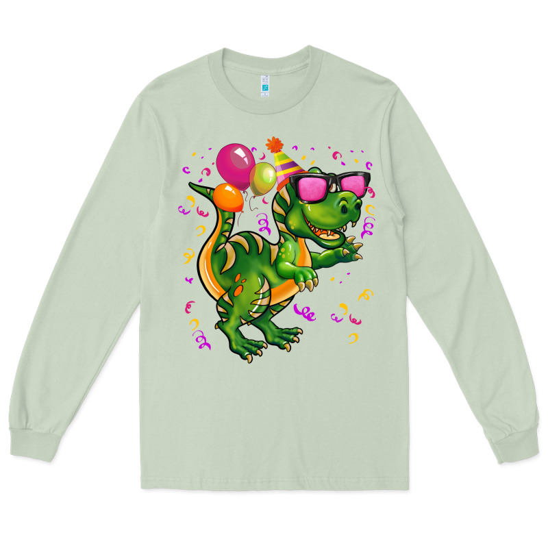 Birthday T Rex Pink Long Sleeve Tee by CowGirlArtShop | Teevron