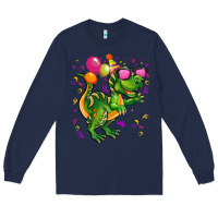 Navy birthday t rex pink Long Sleeve Tee - CowGirlArtShop