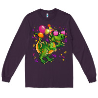 Plum birthday t rex pink Long Sleeve Tee - CowGirlArtShop