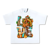 White Love Turkey Thanksgiving Urban Heavy Tee - texasbilliewilder