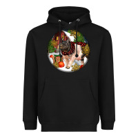 Black hampshire sow pig christmas Heavyweight Hoodie - LillyAllenDesigns