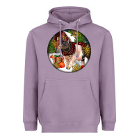 Lavender hampshire sow pig christmas Heavyweight Hoodie - LillyAllenDesigns