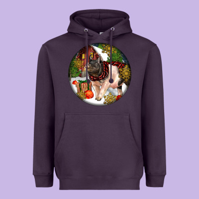 Hampshire Sow Pig Christmas Heavyweight Hoodie Designed By Lillyallendesigns