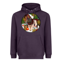 Plum hampshire sow pig christmas Heavyweight Hoodie - LillyAllenDesigns
