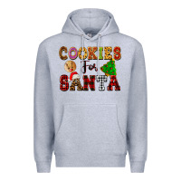 Heather Grey cookies for santa Premium Hoodie - FaDigitalArtStudio