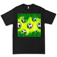 Black soccer balls with field  and tactics seamless pattern Premium Tee - BundleAndBundleShop