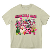 Retro Pink Christmas Vibes Heavy Core Tee | Teevron