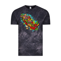Cloud Black Mexico Map with Leopard and Sunflowers Vintage Tee - texasbilliewilder