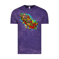 Cloud Purple Mexico Map with Leopard and Sunflowers Vintage Tee - texasbilliewilder