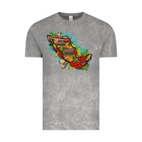 Cloud Rock Mexico Map with Leopard and Sunflowers Vintage Tee - texasbilliewilder