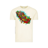 Vintage Arctic Mexico Map with Leopard and Sunflowers Vintage Tee - texasbilliewilder
