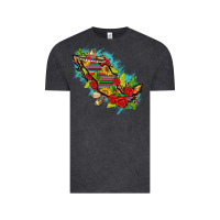 Vintage Black Mexico Map with Leopard and Sunflowers Vintage Tee - texasbilliewilder