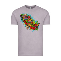 Vintage Zinc Mexico Map with Leopard and Sunflowers Vintage Tee - texasbilliewilder