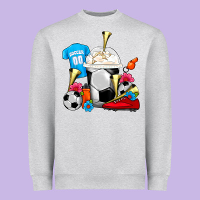 Soccer Frappe Coffee Heavyweight Sweatshirt Designed By Fadigitalartstudio