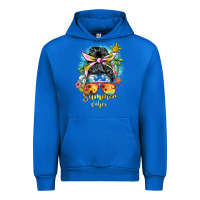 Cobalt summer vibes messy bun Urban Hoodie - BarkalooDesign