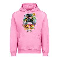 Fuchsia Pink summer vibes messy bun Urban Hoodie - BarkalooDesign