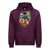 Mauve Wine summer vibes messy bun Urban Hoodie - BarkalooDesign