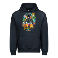 Navy summer vibes messy bun Urban Hoodie - BarkalooDesign