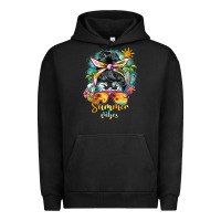 Pigment Black summer vibes messy bun Urban Hoodie - BarkalooDesign