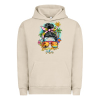 Pigment French Oak summer vibes messy bun Urban Hoodie - BarkalooDesign