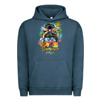 Pigment Midnight Navy summer vibes messy bun Urban Hoodie - BarkalooDesign