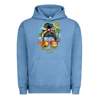 Pigment Pebble Blue summer vibes messy bun Urban Hoodie - BarkalooDesign